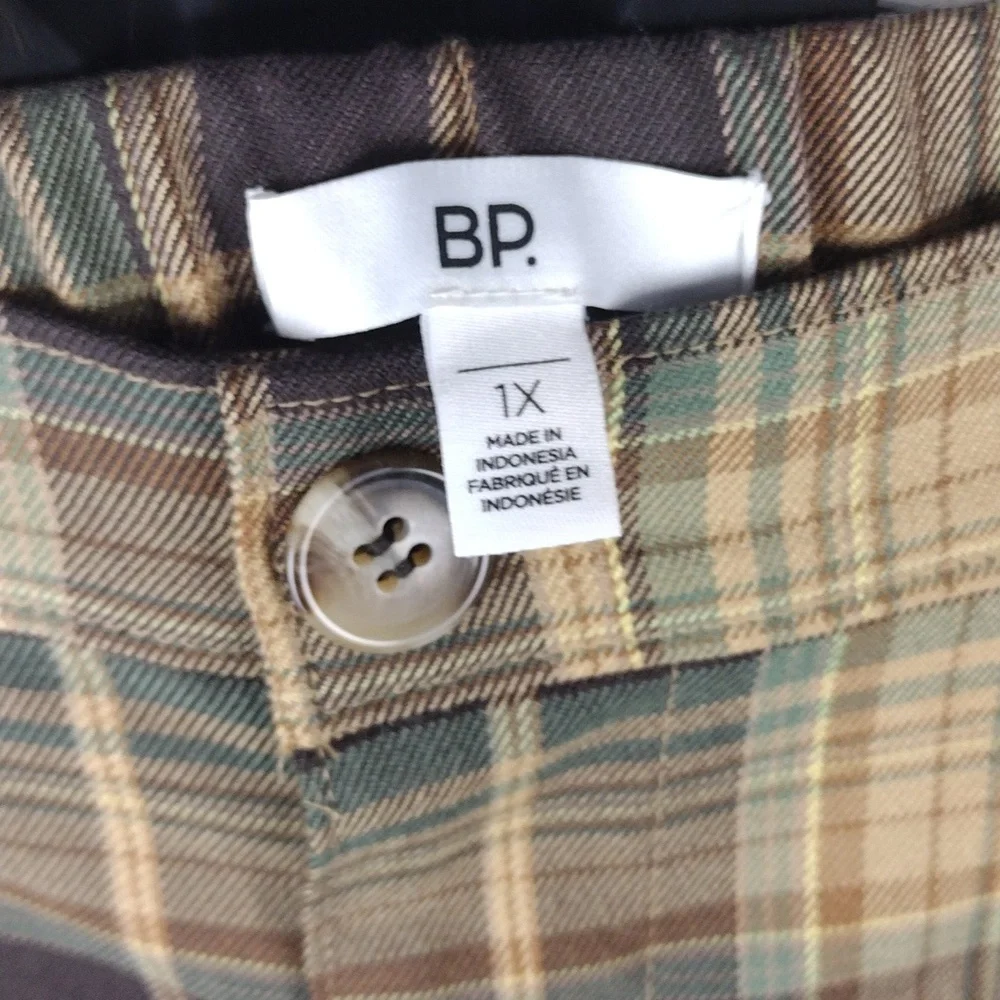 BP Everyday Plaid High Rise Pants In Brown Claire Plaid Size 1X = 18  (16W) NWT - Picture 8 of 12